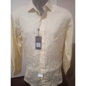 New Polo Ralph Lauren Estate Custom Fit Dress Shirt Yellow Men 16.5 32/33 (XL)